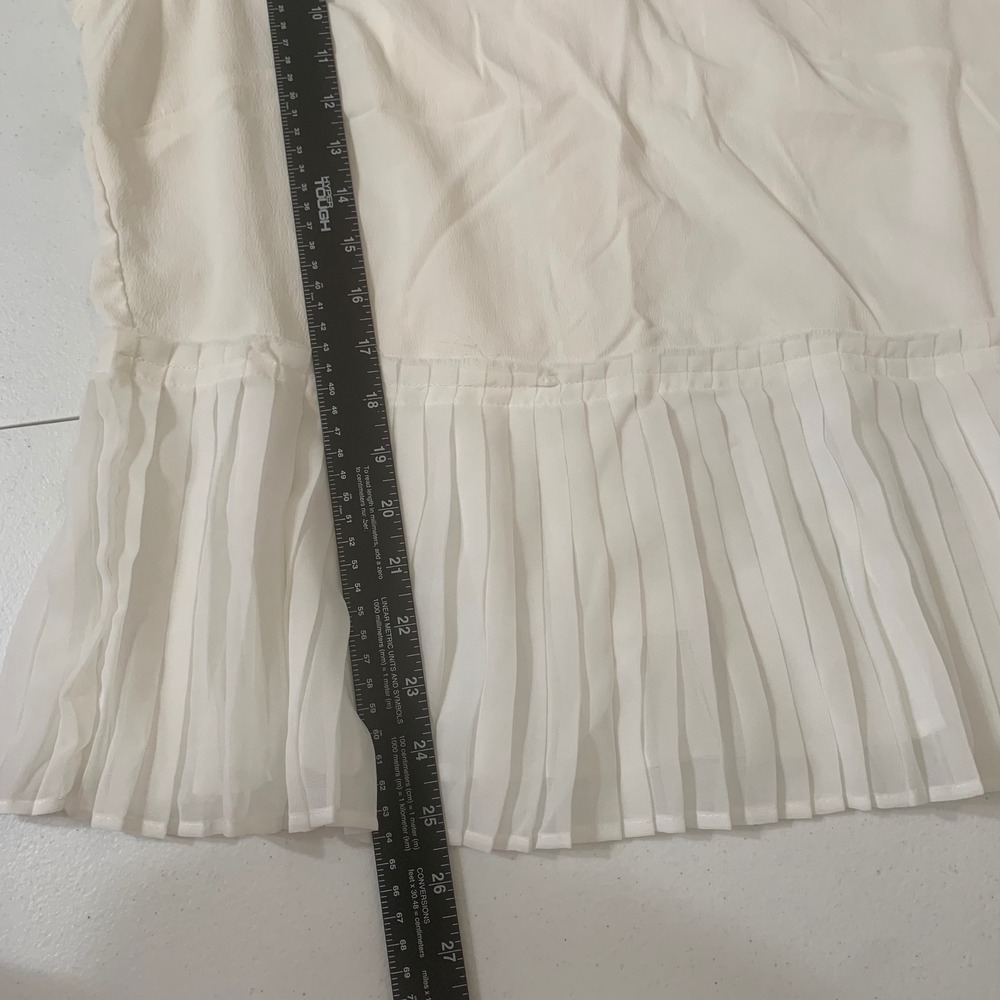 American Eagle Peplum Pleated Sheer Blouse Size XL Coquette - Picture 7 of 16